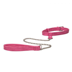 Розовый ошейник с поводком Tickle Me Pink Collar With Leash (Цвет: розовый)