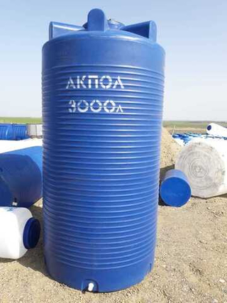 Ёмкость пластиковая пищевая АКПОЛ В 3000 л. вертикальная высокая  (126x126x260см;65кг;синий) - арт.555054.2