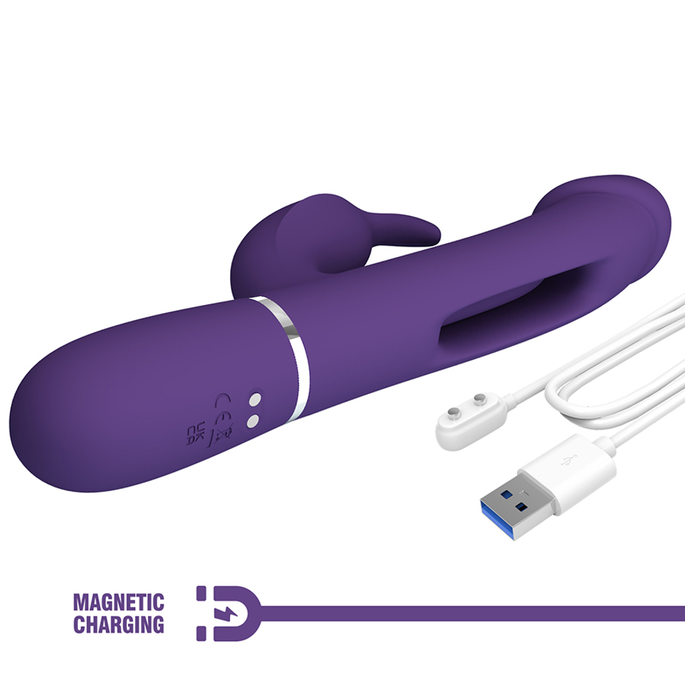 Сиреневый вибратор-кролик 23,2см с фингерингом Pretty Love Twinkled Tenderness Kampas Flicking Vibrator Rabbit BW-500025-2