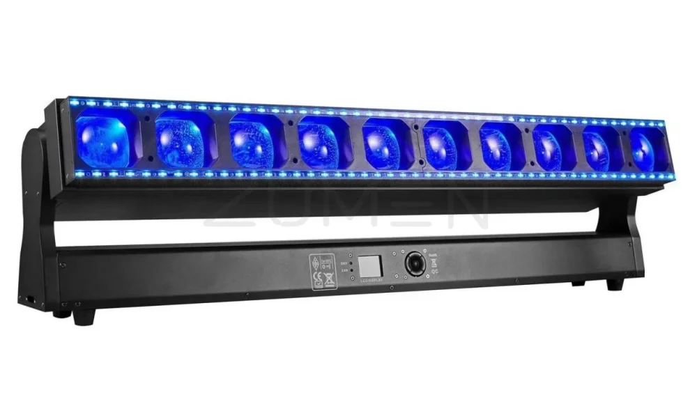 M1060-ZB — LED Moving Bar 10×60 Вт RGBW с RGB-подсветкой и зумом 4°–35°