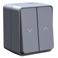 ATLASDESIGN PROFI IP54 О/У 2-клавишный ВЫКЛЮЧАТЕЛЬ ДЛЯ ЖАЛЮЗИ, сх.4, 10А, АНТРАЦИТ