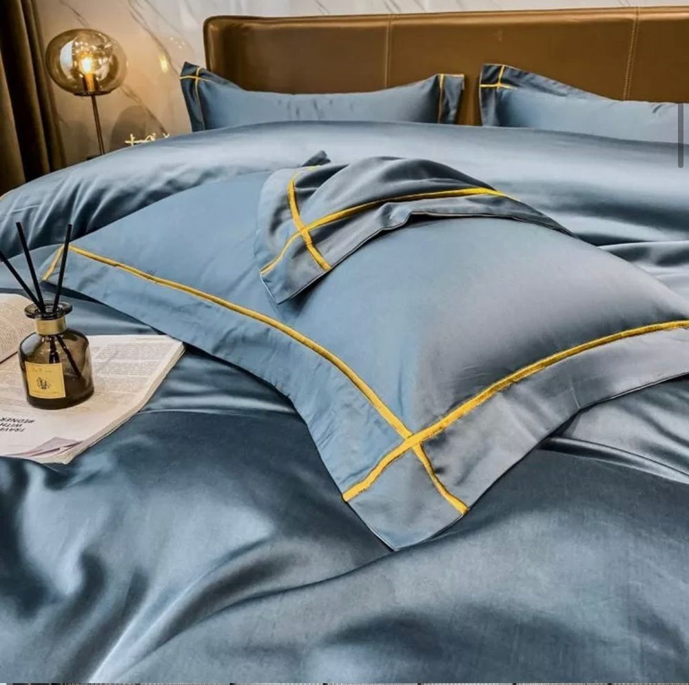 ZEPHYR HOME КПБ Двуспалка KING SIZE Мако-Сатин 100s Синий