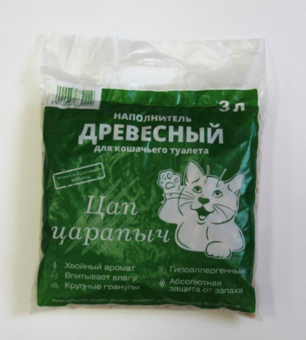 ЦАП ЦАРАПЫЧ Наполнитель древесный 3 л