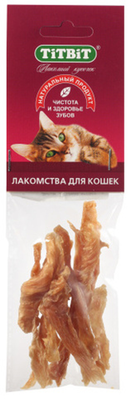 Филе куриное TITBIT для кошек, соломка, мягкая упаковка - 14 г