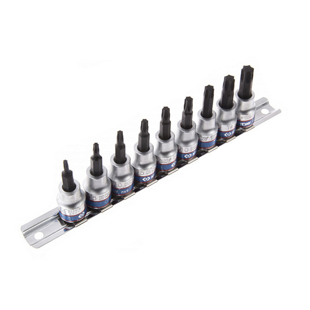 KING TONY (3109PR8) Набор торцевых насадок 3/8", TORX, Т10-Т50, 9 предметов