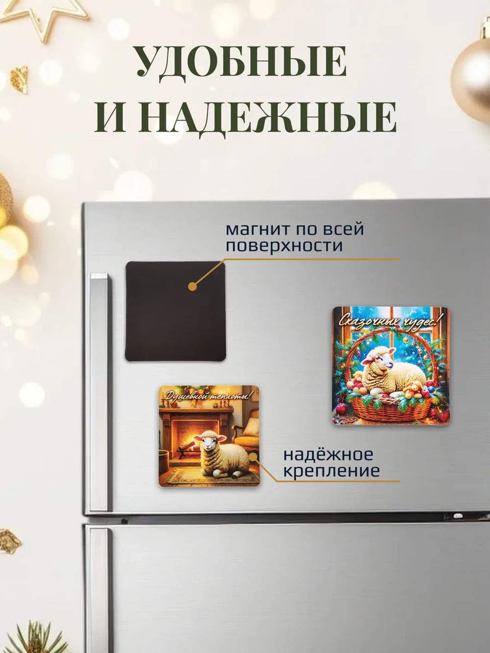 Новогодние магниты на холодильник символ года 2027