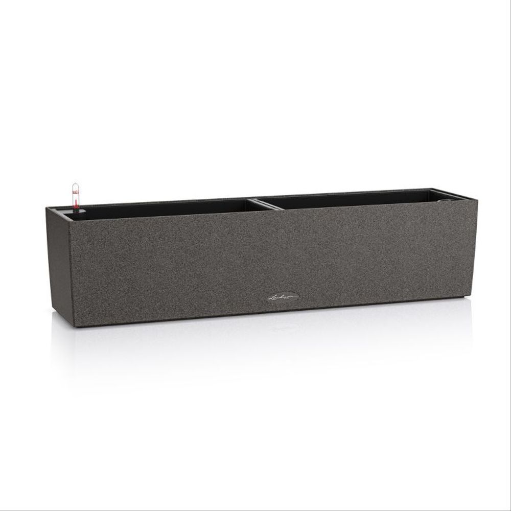 Кашпо Lechuza "Balconera Stone Complete graphite black" (пластик), 79х19хН19 см