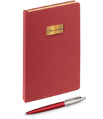 Подарочный набор: Ежедневник красный недатированный  и Шариковая ручка Parker Jotter Essential, Kensington Red CT, стержень: Mblue