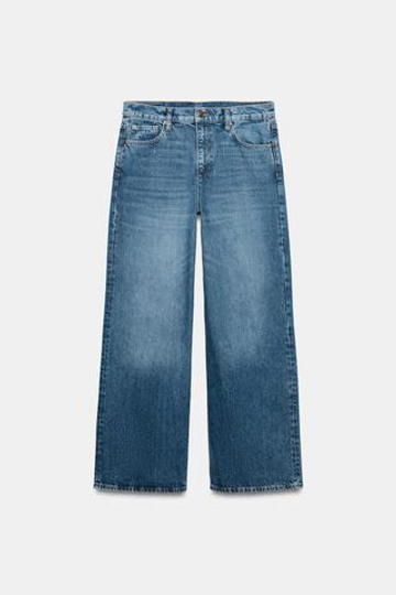 ZARA ДЖИНСЫ WIDE-LEG С НИЗКОЙ ПОСАДКОЙ — ZW COLLECTION, СИНИЙ