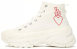MLB Chunky High Slip Resistant, Abrasion Resistant, Breathable High top Canvas Shoes Unisex White Red