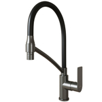Смеситель для кухни 35k MIXLINE МЛ33-108Г(ML33-108GR)"Сити " гибкий излив с фикс.бок.ручка  ГРАФИТ