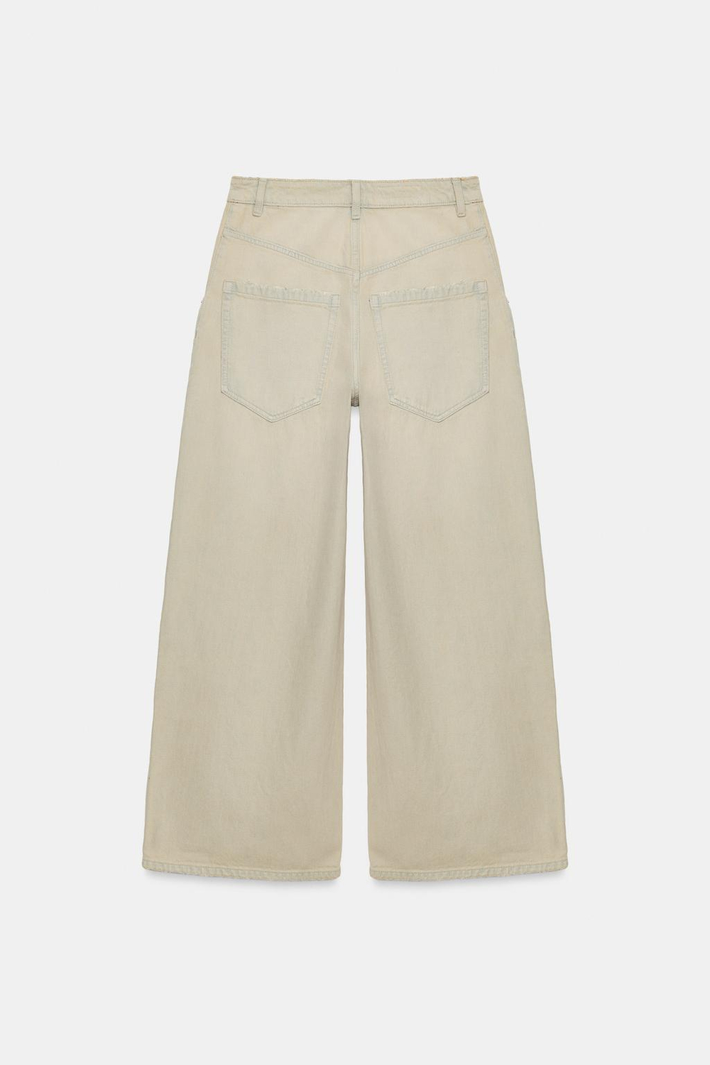 ZARA ДЖИНСЫ BAGGY TRF СО СРЕДНЕЙ ТАЛИЕЙ, ЛИНЯЛЫЙ СИНИЙ