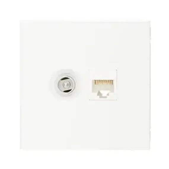 Розетка TV+RJ45 Systeme Electric ARTGALLERY белый 039398