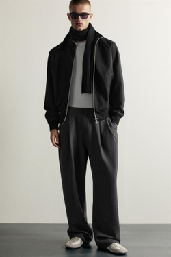 ZARA БРЮКИ COMFORT RELAXED FIT, СЕРЫЙ МЕЛАНЖ