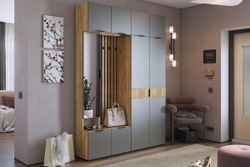 Антресоль трехдверная Бери (Дуб крафт золотой/Графит)