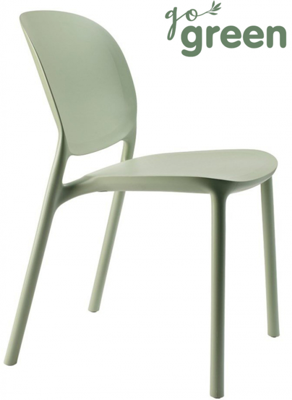 Стул пластиковый Scab Design Hug Go Green, зеленый шалфей