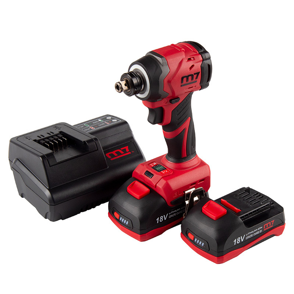 MIGHTY SEVEN (DS-203SP) Аккумуляторный шуруповерт, ударный, 18 В, 4 предмета, кейс, в комплекте набор бит