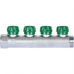 Коллектор распределительный 1", 4 отвода 1/2" EU