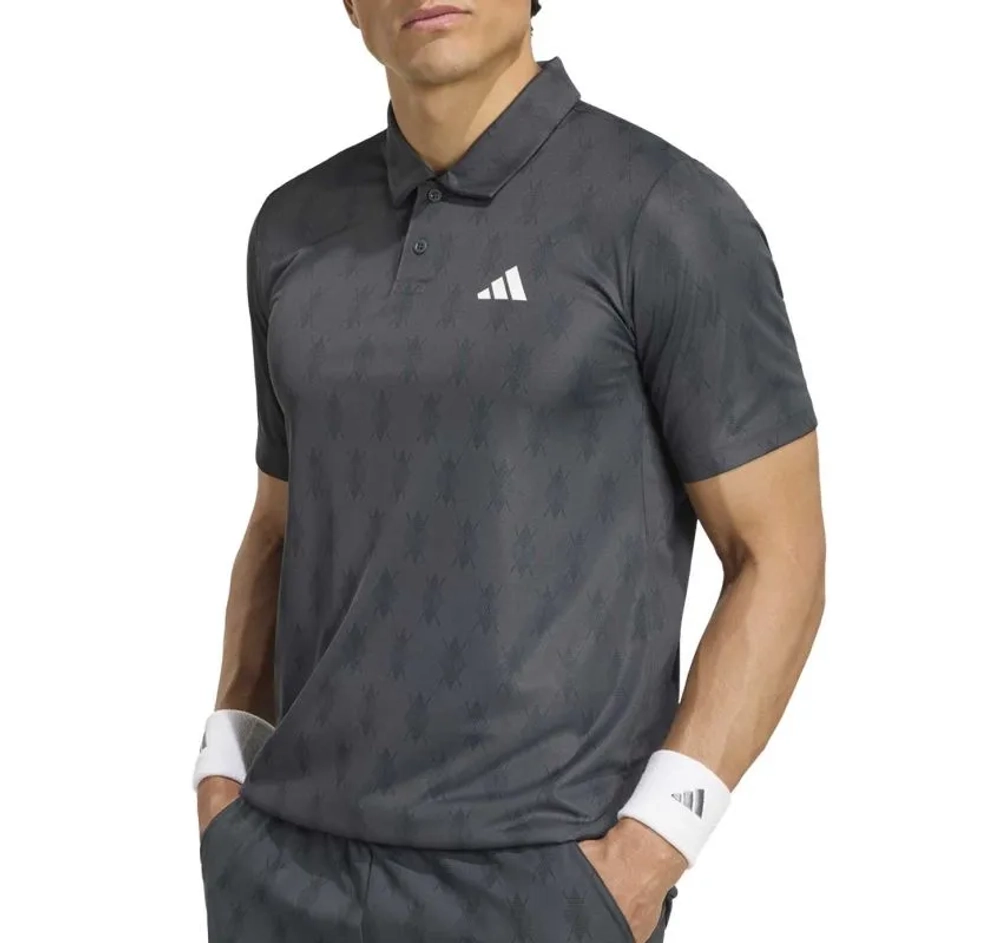 Мужское теннисное поло Adidas Club Climacool Graphic - carbon/black