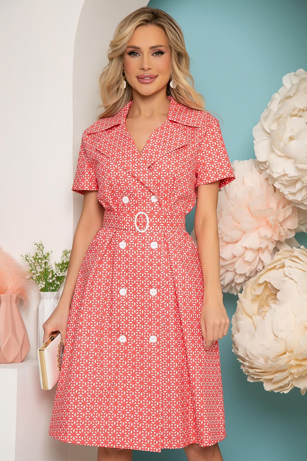 Платье "Летний мотив" (коралл) П3618 LT Collection (Акция)