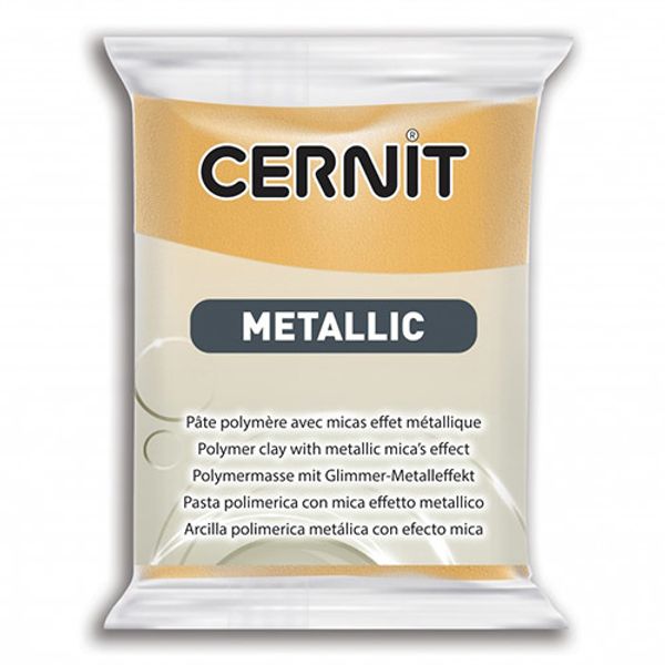 Полимерная глина Cernit Metallic запекаемая, имитация металла 56 гр, 050 золото