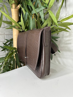 Сумка через плечо Hermes Steve Light из кожи крокодила