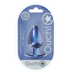 Shots Media Metallic Blu L - Анальная пробка из силикона
