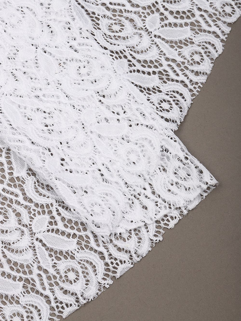 Ткань кружевная гипюр стрейч 160 г/м², ш.150см, арт.SZ031636 цв.белый, уп.1м