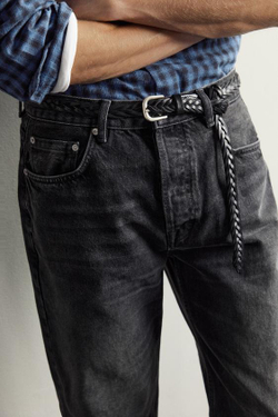 ZARA X AARON LEVIN ДЖИНСЫ STRAIGHT FIT, ЧЕРНЫЙ
