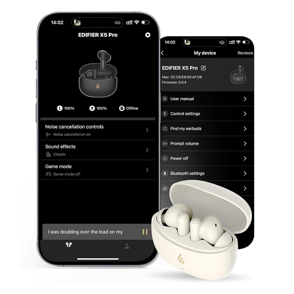 Edifier X5 Pro Ivory — беспроводные наушники с активным шумоподавлением (TWS)