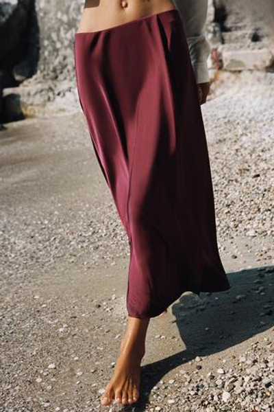 АТЛАСНАЯ ЮБКА МИДИ НА ЗАПÁХЕ — ZARA