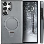 Business style чехол из кожи для SAMSUNG GALAXY S25 ULTRA с кольцом-подставкой и бархатной подкладкой