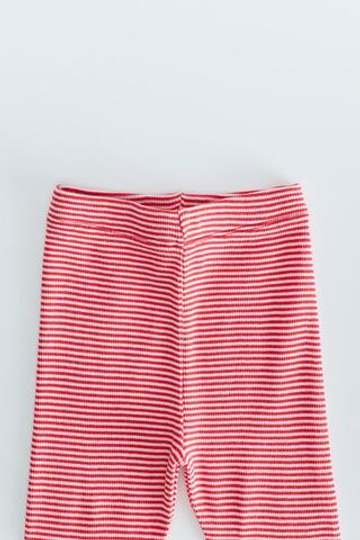 ZARA TIMELESS — ЛЕГГИНСЫ В ПОЛОСКУ, КРАСНЫЙ