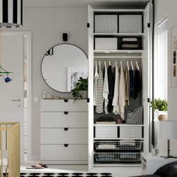 IKEA STUK  (ИКЕА СТУК)  -  Коробка с перегородкой - белый/чёрный 32x51x18 см