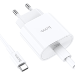 Зарядное устройство HOCO C94A PD20W Type-C + кабель Type-C-Type-C White