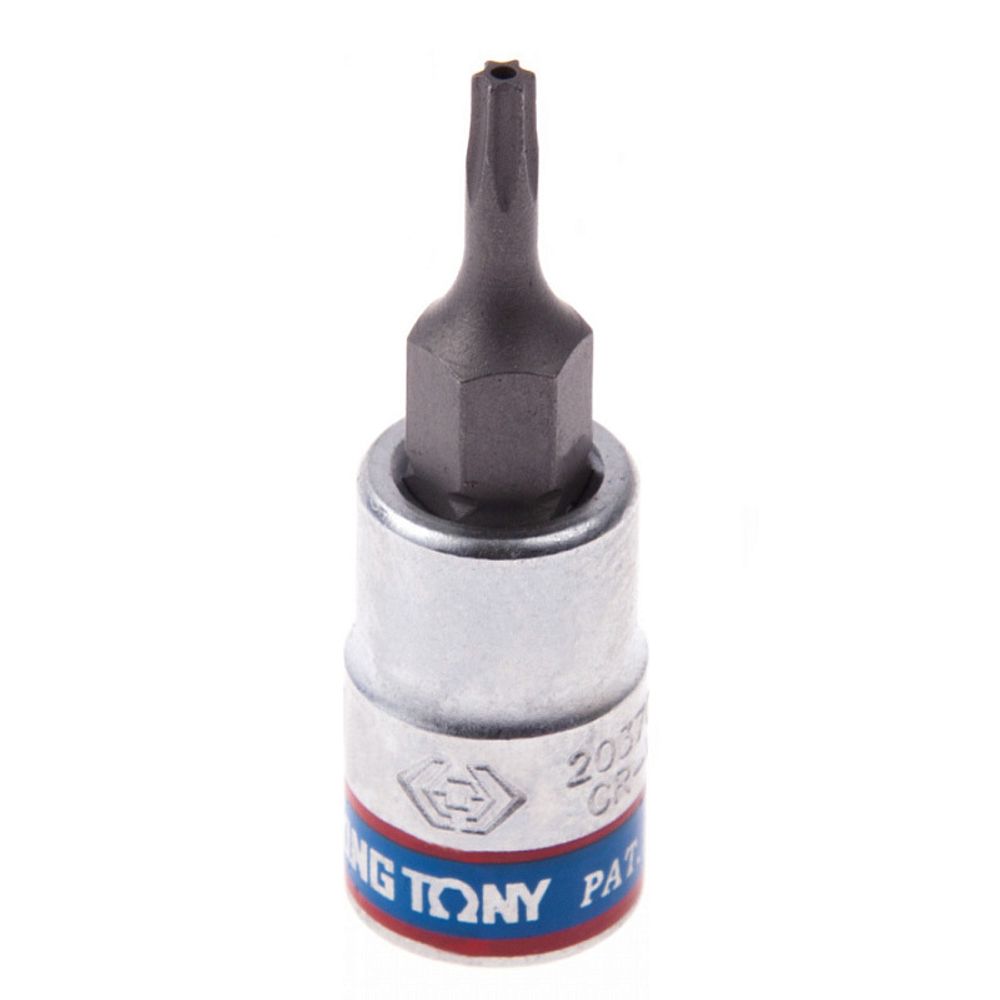 KING TONY (203708) Насадка (бита) торцевая 1/4", L = 37 мм, TORX с отверстием, T8 KING TONY (203708) Насадка (бита) торцевая 1/4", L = 37 мм, TORX с отверстием, T8