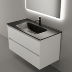 Тумба подвесная под раковину Sancos Cento, белый глянец 890х450х500, арт. CN90W