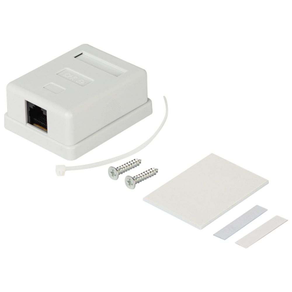 Розетка компьютерная RJ-45 ЭРА RJ01UN категория 5е неэкранированная 1-порт упаковка 40 штук | Электротовары