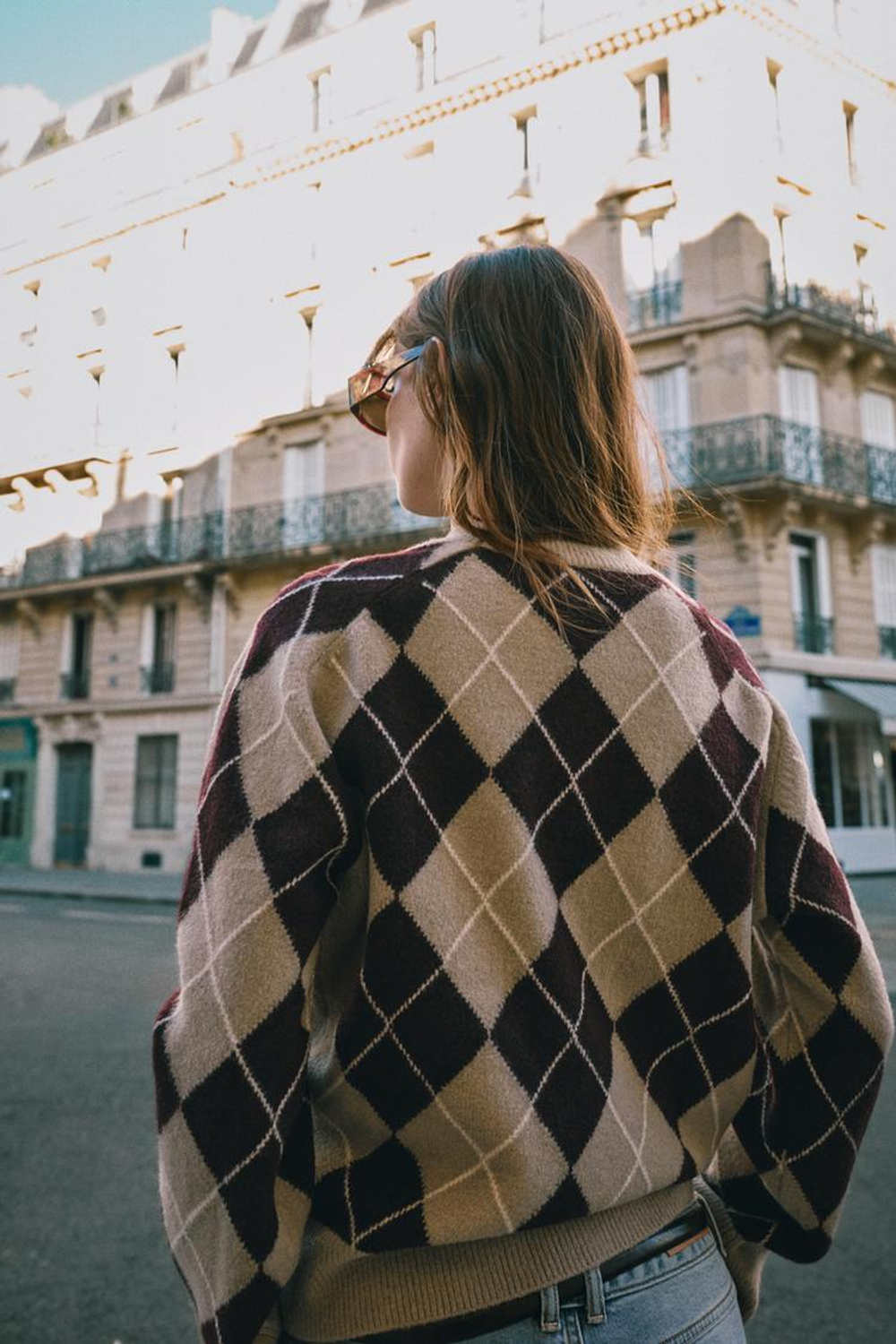 ZARA ТРИКОТАЖНЫЙ СВИТЕР С УЗОРОМ «РОМБЫ», РАЗНОЦВЕТНЫЙ