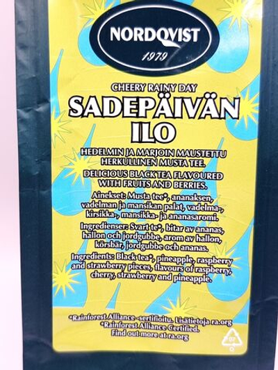 Чай черный рассыпной Nordqvist Sadepivn Ilo musta ароматизированный 80 г (Финляндия)