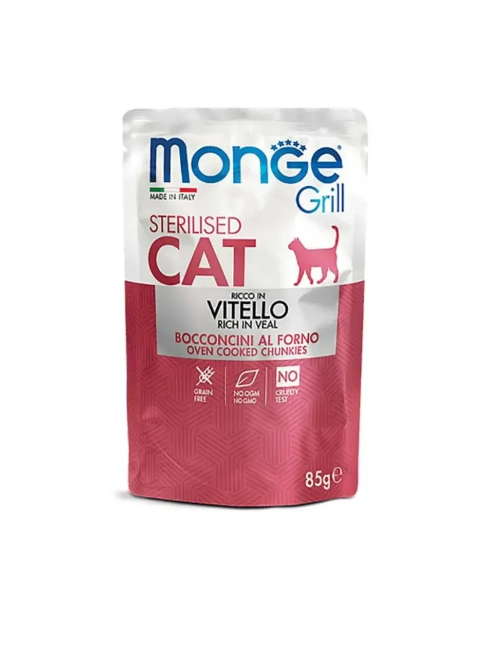  Monge Cat Grill (Монж Кэт Грилл) влажный корм для стерилизованных кошек, паучи 85 г - 28шт