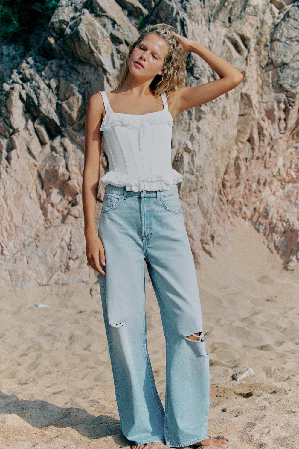 ДЖИНСЫ TRF EXTRA WIDE LEG С ВЫСОКОЙ ПОСАДКОЙ — ZARA