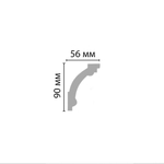 Плинтус потолочный гладкий Decomaster 96611 90х56х2400мм