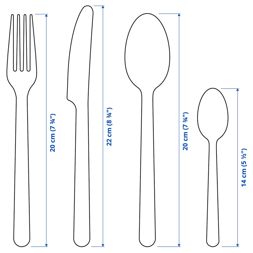 IKEA 365+  (ИКЕА 365+)  -  Набор столовых приборов, 24 шт. - нержавеющая сталь
