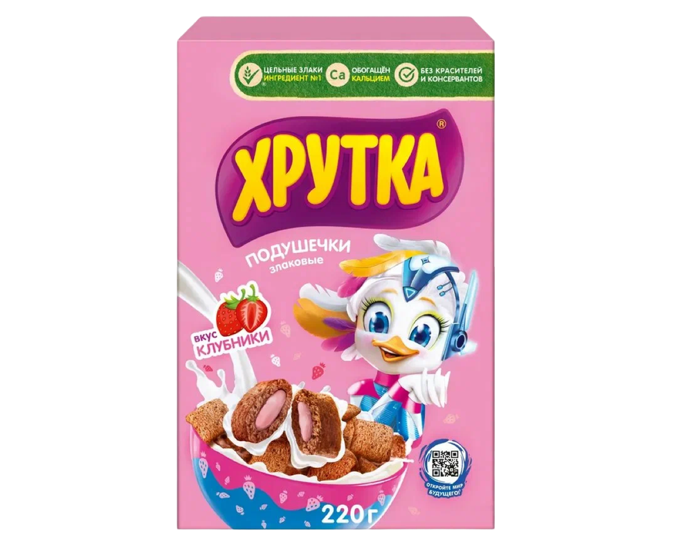 Готовый завтрак Хрутка Подушечки Клубничные 220г