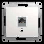 GLOSSA РОЗЕТКА компьютерная RJ45 кат. 5e, механизм, БЕЛЫЙ