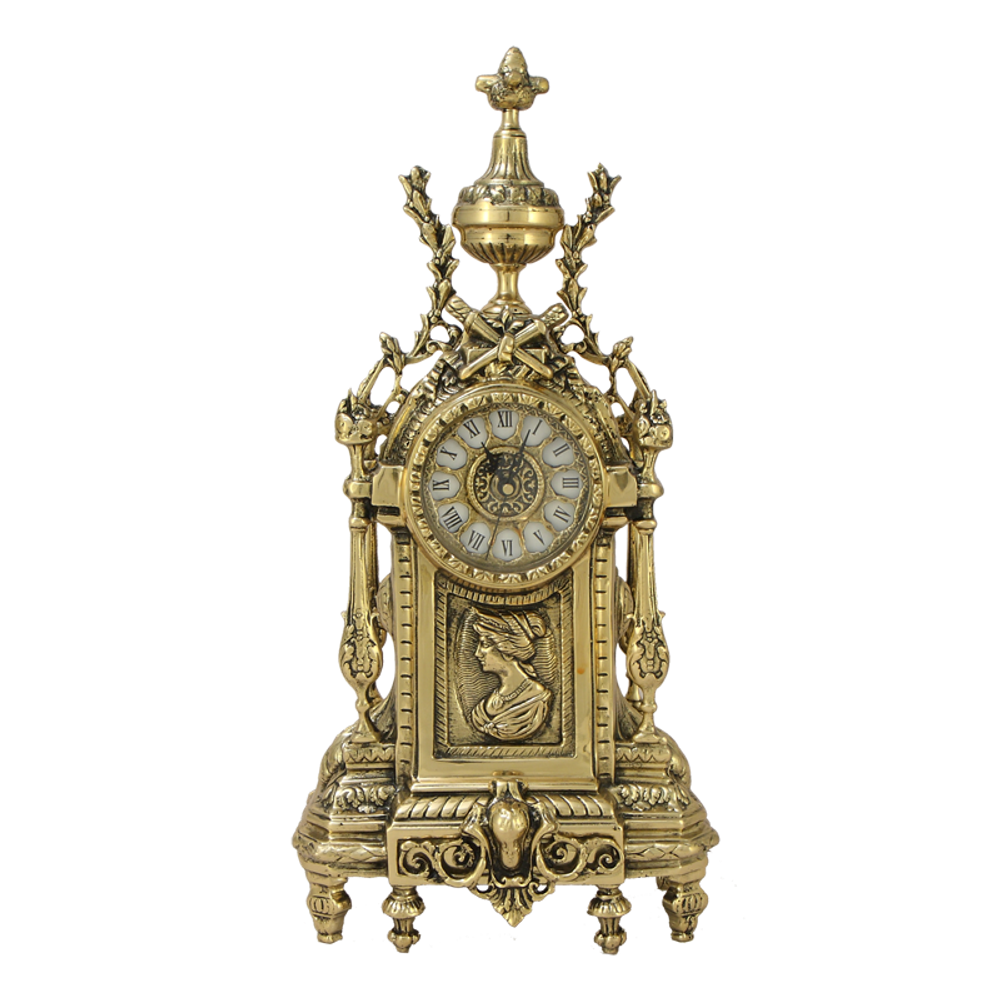 Bello De Bronze Часы "Дон Луи" c женским профилем каминные бронзовые