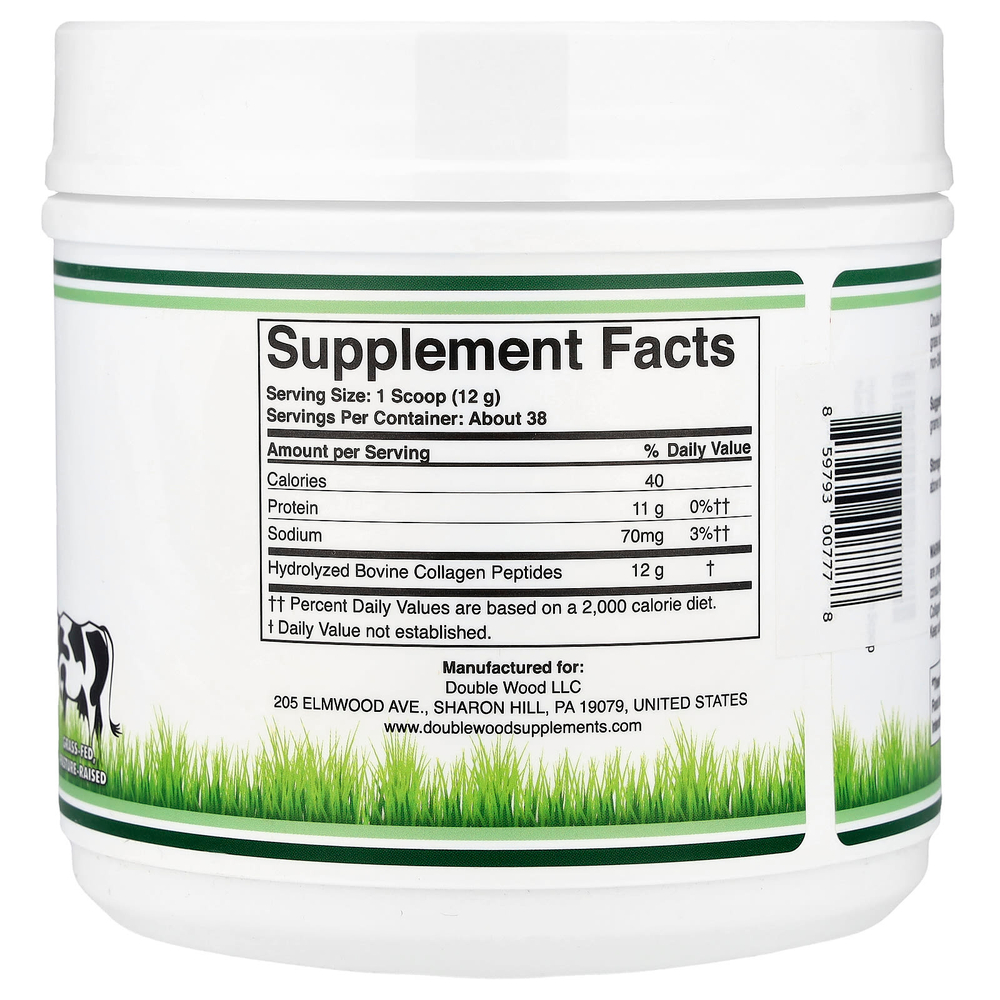 Double Wood Supplements, пептиды коллагена, тип I, II и III, 456 г (16,08 унции)