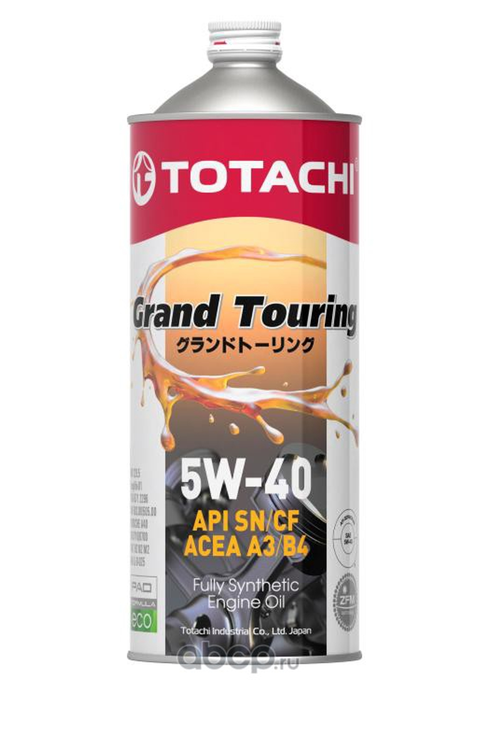 Масло моторное TOTACHI Grand Touring SN 5W-40 синтетическое 1 л 4562374690837