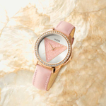 GUESS Wrist Watch Quartz Movement Leather Strap Pink Watch Dial Women"s Watch